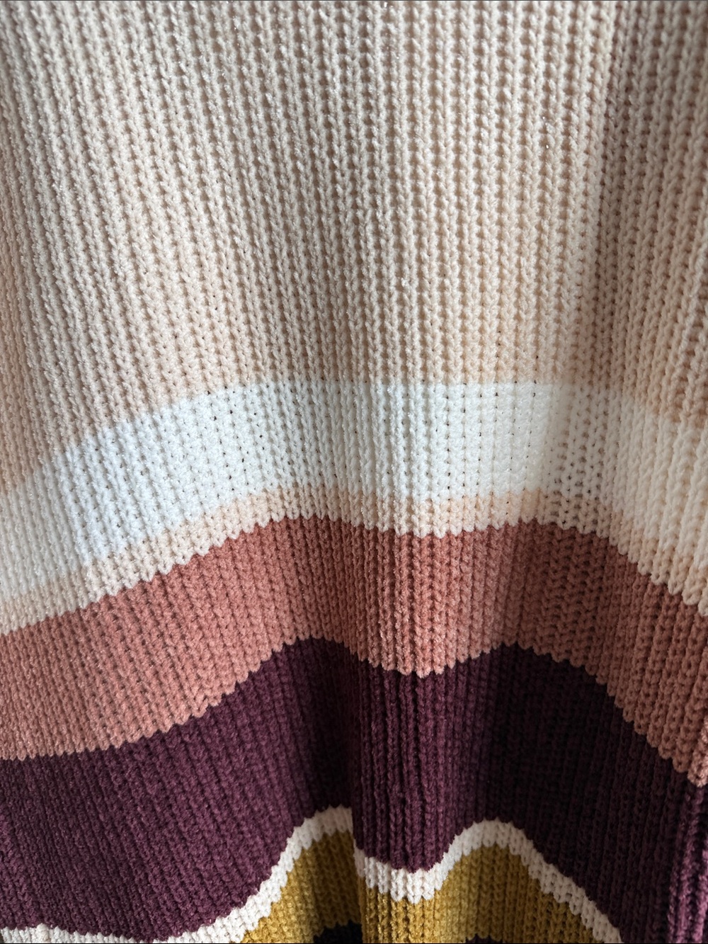 Hippie Rose Striped Open-Front Cardigan - Cream, Pink, Rust, Burgundy, Mustard - Picture 8 of 8